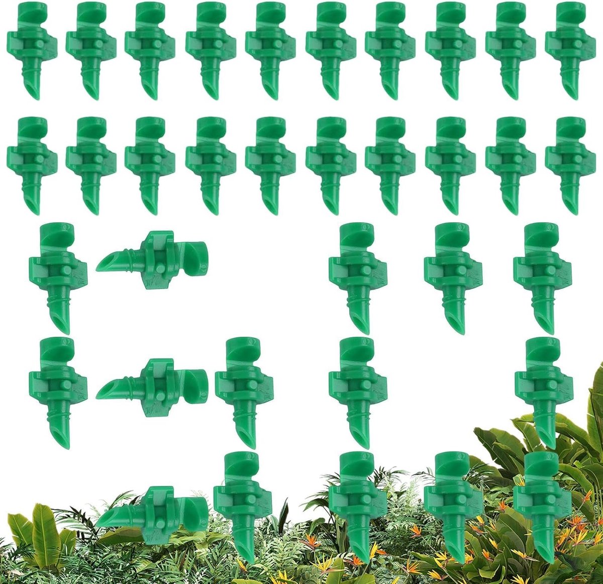 Druppelsproeier - Sproeikoppen Gazon - Efficiënte Irrigatie - Toolless Installatie - 50 Stuks - Groen