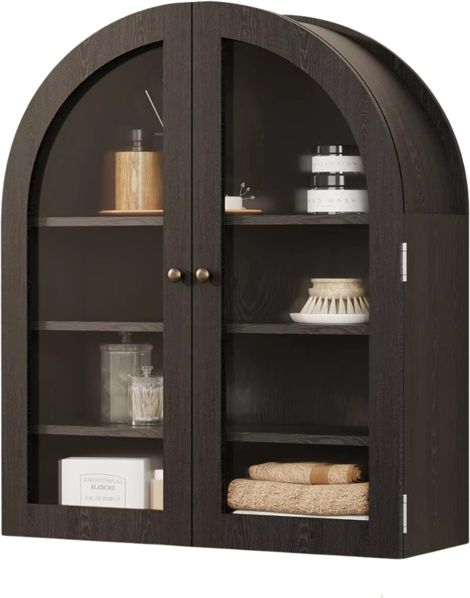 HHHK - Wandkast - Wandkastje - Zwart - 23x61x70cm - Kast - Opbergkast - Badkamerkast - Wan