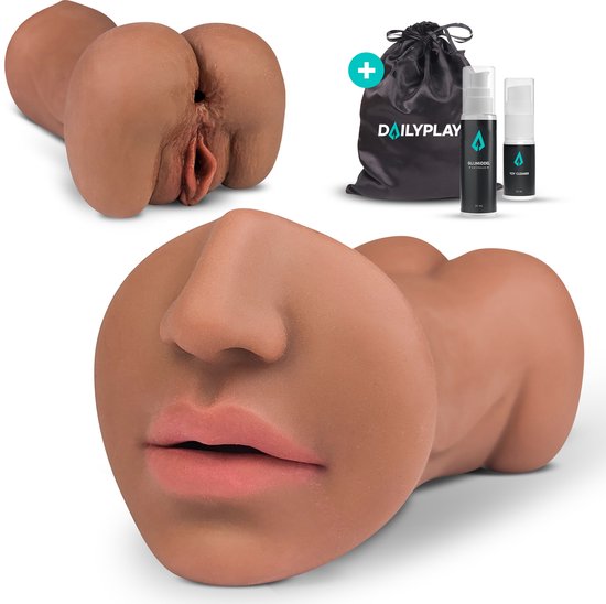 DailyPlay Pocket Pussy voor Man - 3 in 1 – Blowjob Masturbator met Kont en Kunst Vagina – Sex Toys Mannen en Koppels – Nep Kut