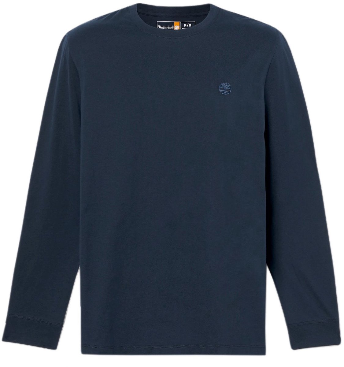 Timberland Logo LS Tee Heren Langarm T-Shirt Bio-Katoen TB0A2FQD-Z02 Blauw