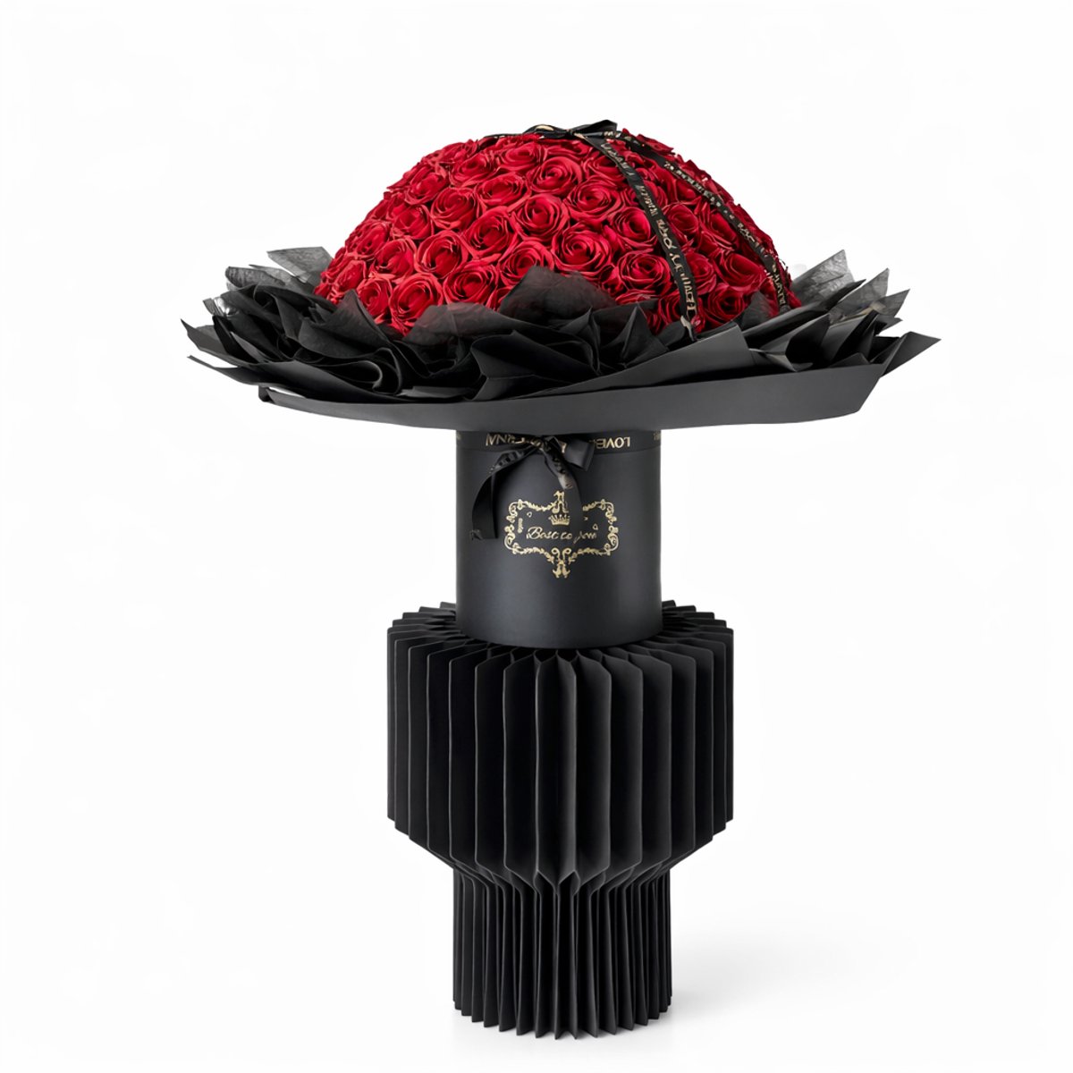 La Roselle Amsterdam La Nuit Rouge boeket rozenbox - 200 rode geurende kunstbloemen