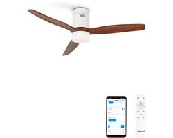 CREATE - Stille 40W plafondventilator met technische ABS bladen in verschillende maten - S - Met licht - WIFI - WIND CALM