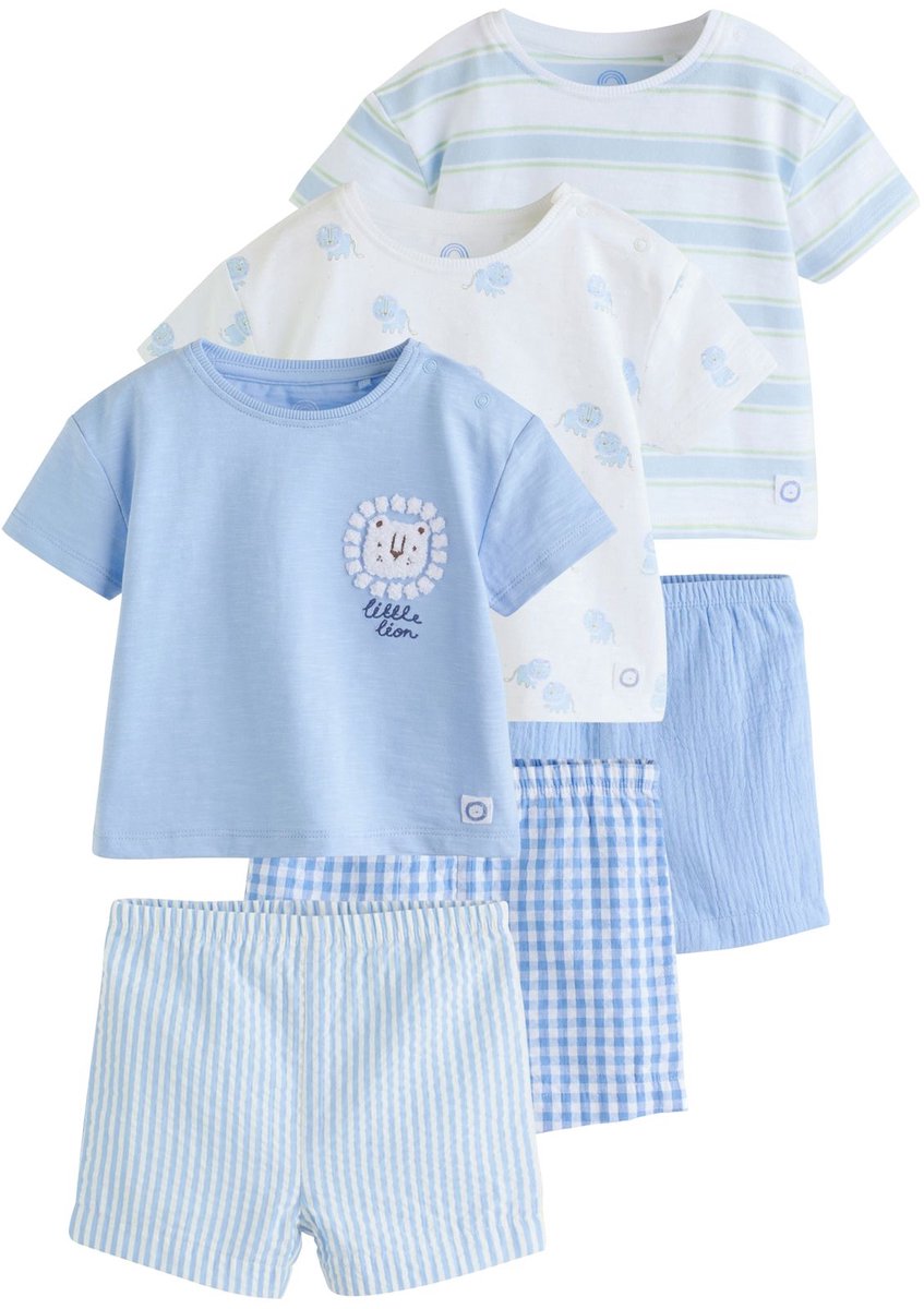 Next - Jongens - Tops en shorts babyset 6 -delig - Blauw