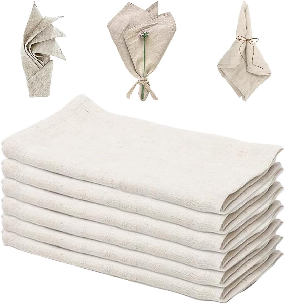 Linnen Servetten - Stoffen Tafelgoed - Dineren Thuis - 100% Puur Linnen - 45 x 45 cm - Beige