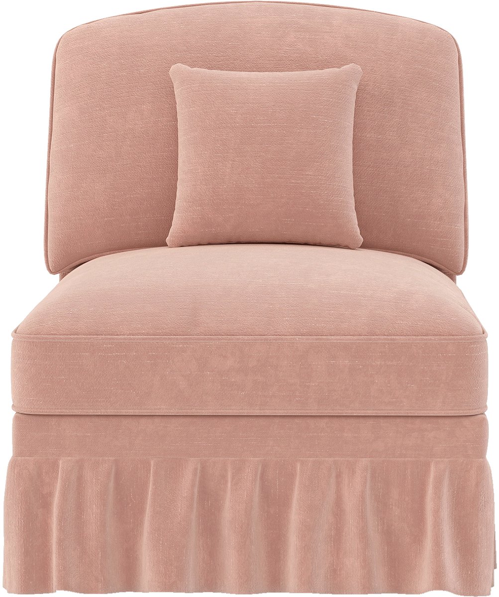 Wishdor Eénzitsbank zonder armleuningen - Chenille - Inclusief kussen - Retro & vintage - Roze - 78 x 83,5 x 93 cm