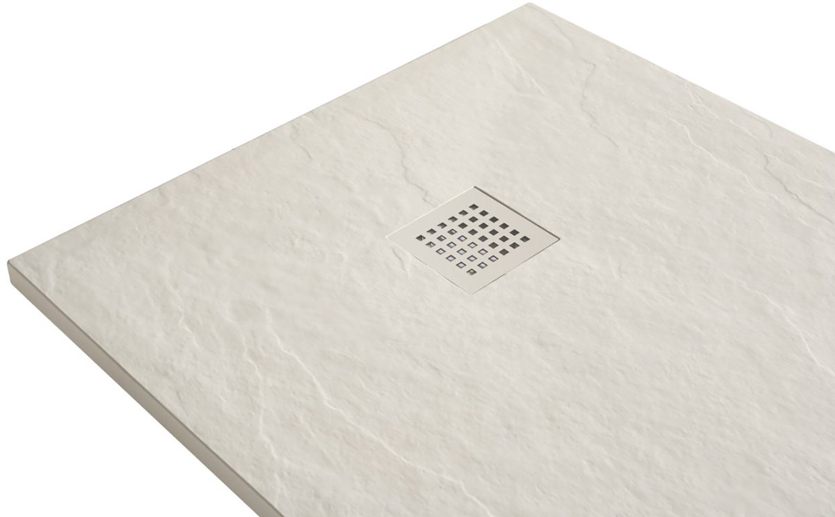 Kunststof Composiet Douchebak Beige - Inclusief Sifon en Rooster - Antislip - Inkortbaar - 80x140x3 cm