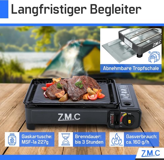 Draagbaar Kooktoestel Gasgrill - Tafelgrill Camping - Buiten Koken - 2-in-1 Functie - 26.5 x 42.5 cm van Draagbaar — afbeelding 2