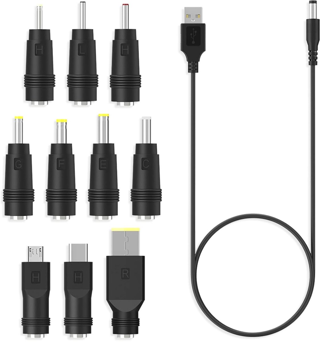 Universele USB naar DC Voedingskabel 10-in-1 Adapterset 1 Meter Lengte