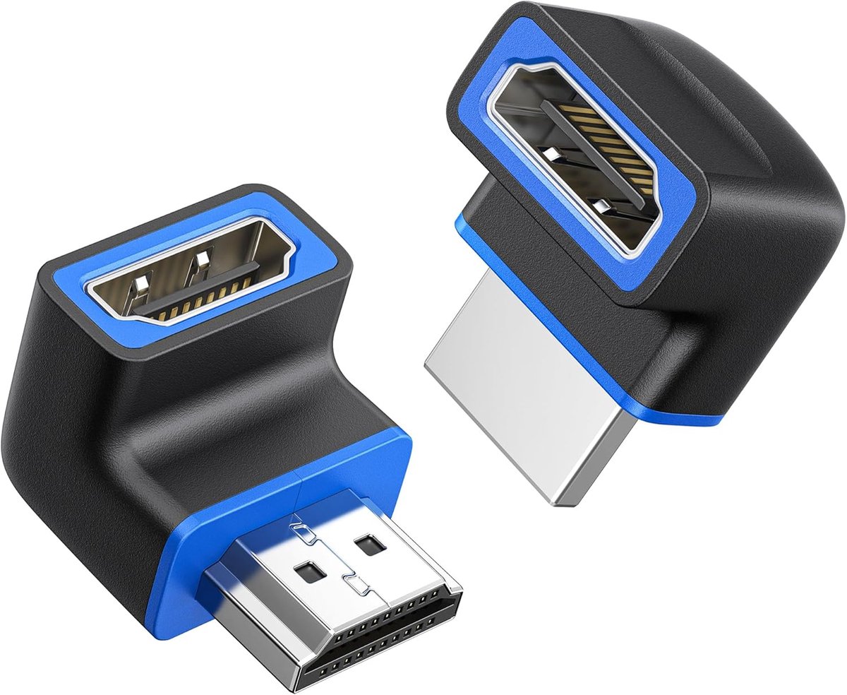 Combo Pak Hoekige HDMI Adapters 8K 60Hz 4K 120Hz voor Flexibele Aansluiting