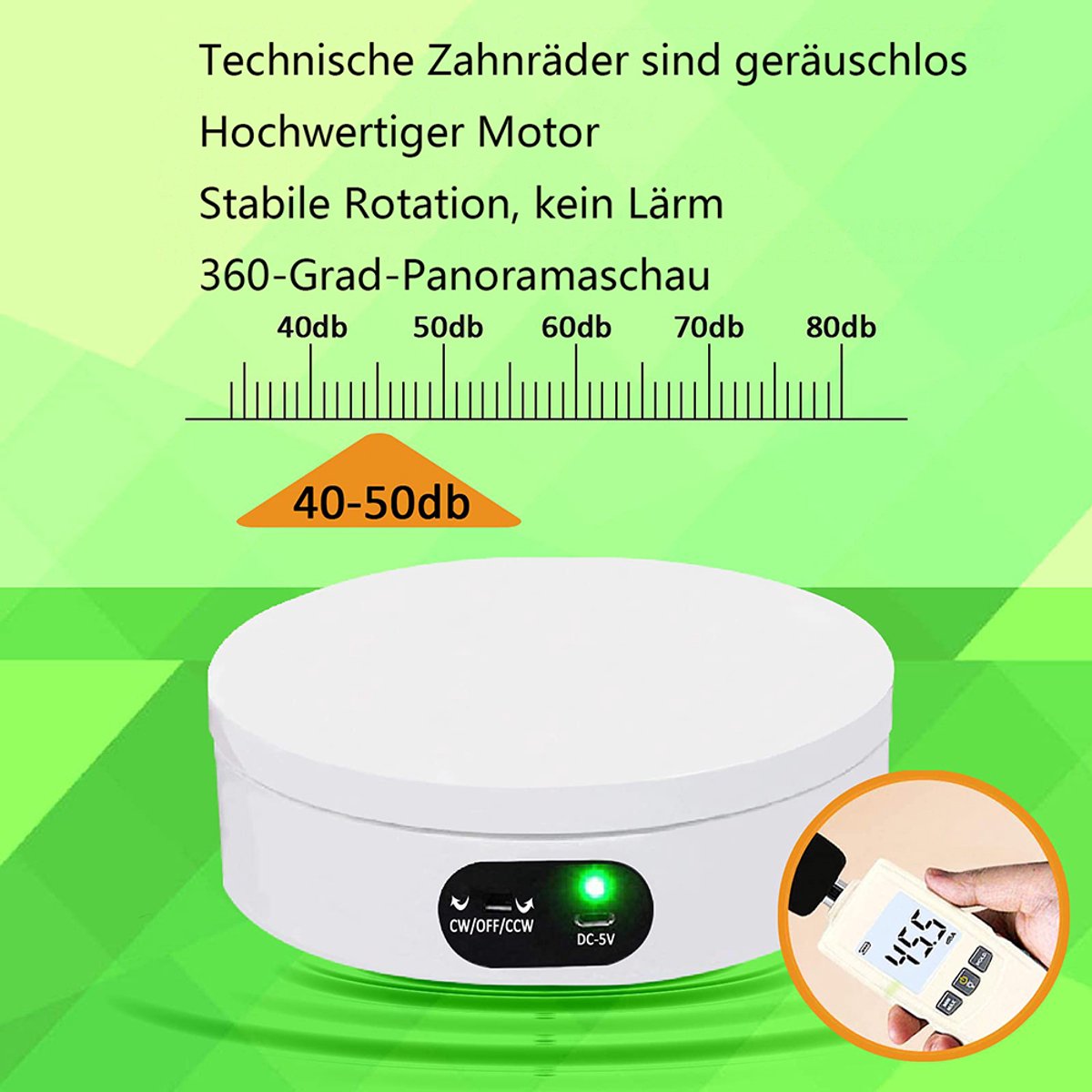 null Elektrische Draaitafel - Draaibare Presentatiestandaard 16cm, 5kg draagvermogen thumbnail 2