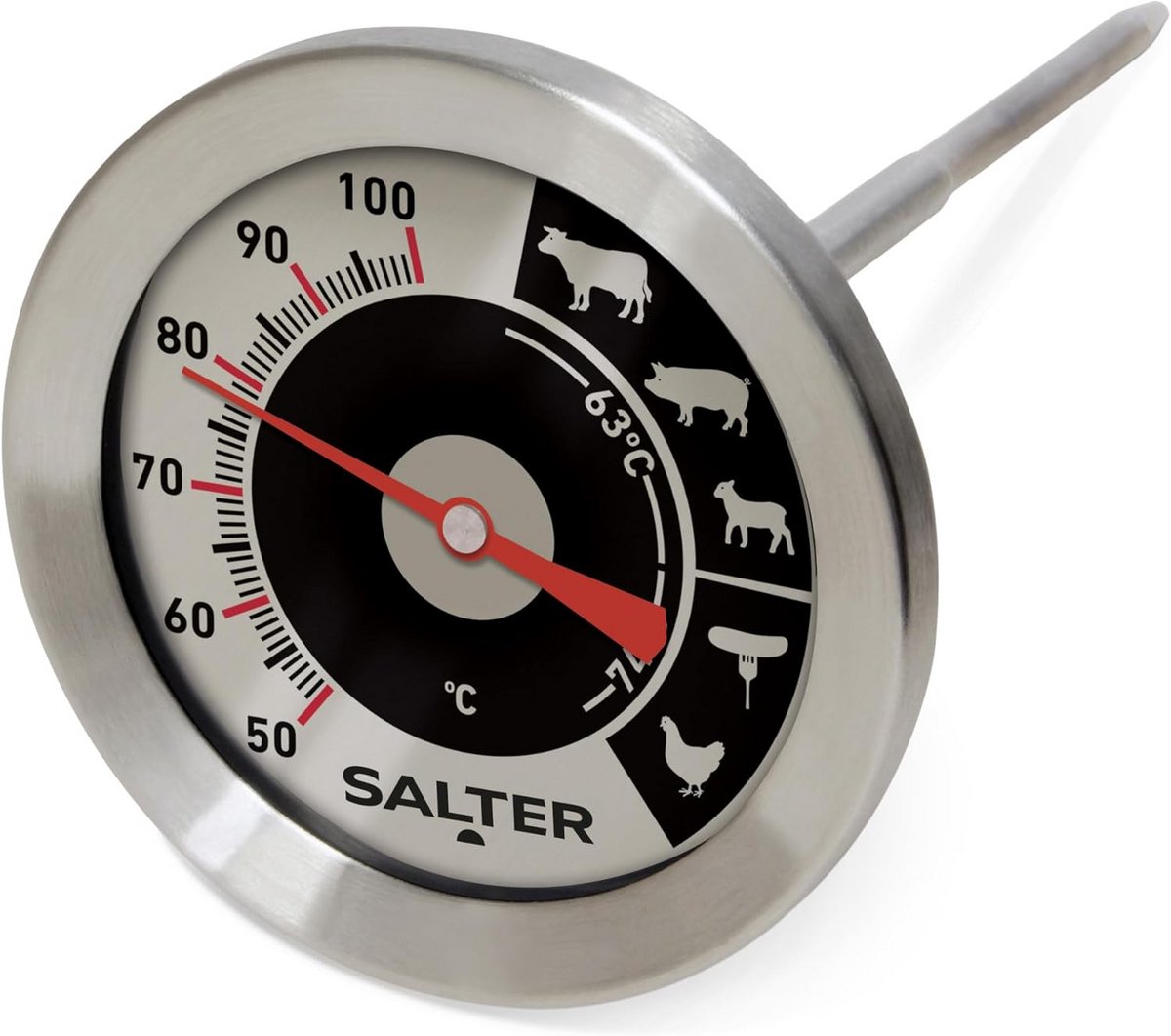 Analoge Vleesthermometer RVS – Eenvoudig Aflezen voor Perfect Gegaard Vlees