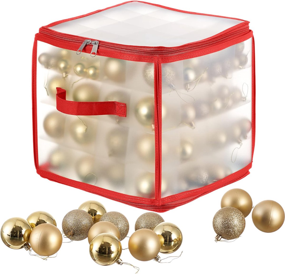 RWB® Kerstballen Opbergbox - Kerstballen Opbergkrat - Kerstballen Opbergkist - Rood - 20 x 30 x 29 cm
