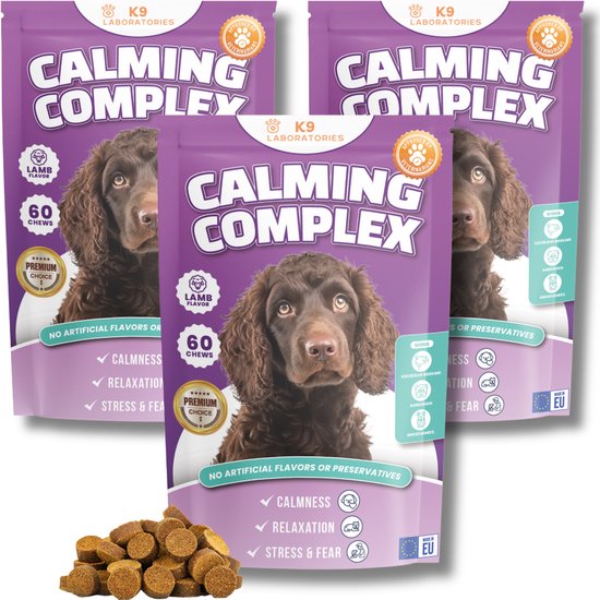 K9 Laboratories Kalmte & Balans - Honden Supplement - Anti Stress, Angst, Agressie - Met Valeriaan, L-tryptofaan & Hennepzaadolie - 180 Stuks