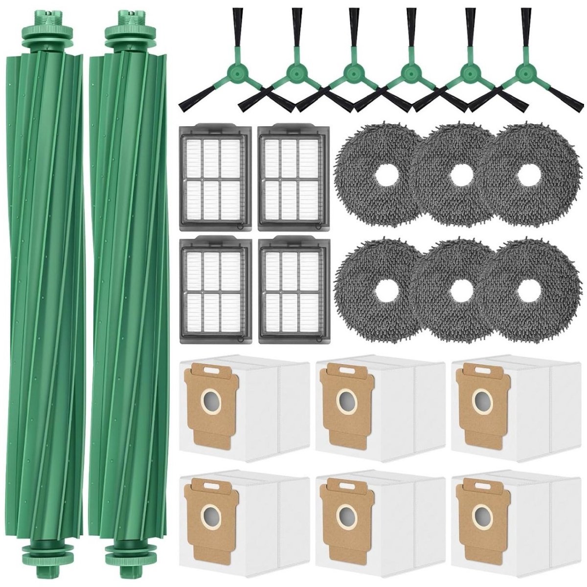GELLDG 505 Combo Accessoires geschikt voor iRobot Roomba Plus 405/505/507/506 Kits - 24 stuks - Inclusief 2 rolborstels, 6 stofzakken, 6 dweilen, 4 filters en 6 zijborstels.