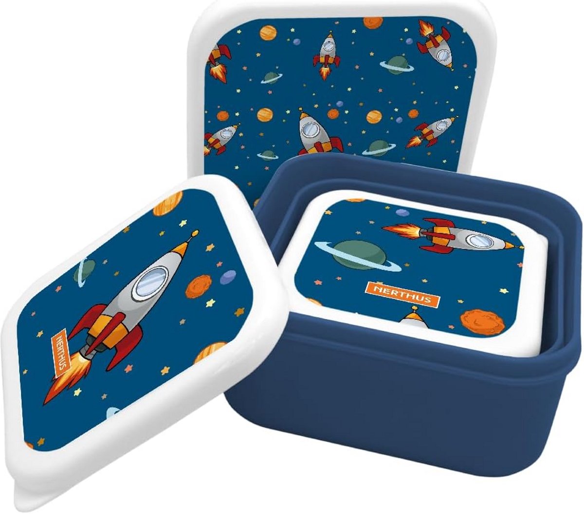Set van 3 Stapelbare Broodtrommels voor Kinderen - Lekvrij en BPA-vrij