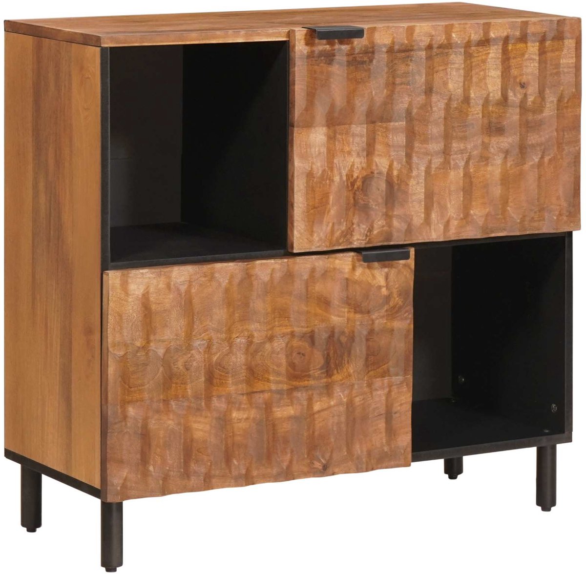 vidaXL - Dressoir - met - opslag - Acacia - Bruine - Afwerking - 80 - x - 33 - x - 75 - cm