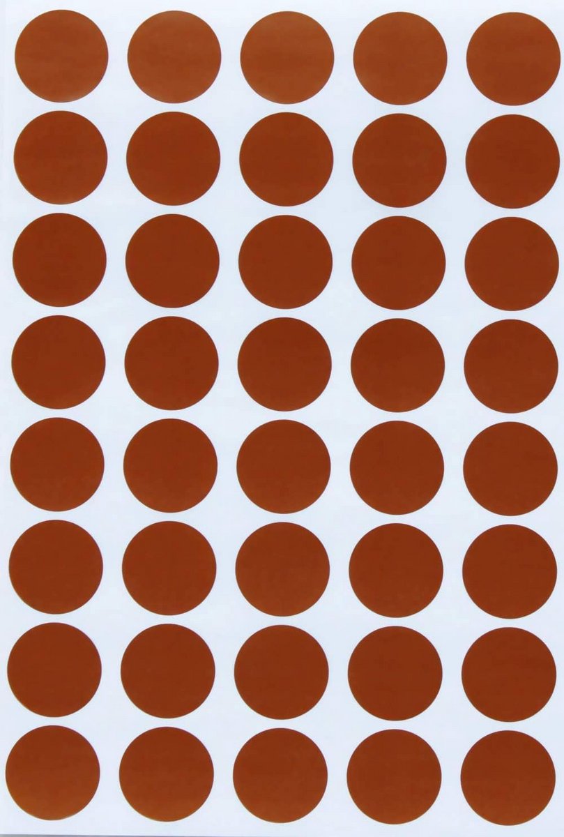 Ronde Stickers Etiketten Bruin 19mm - 600 Stuks Zelfklevend