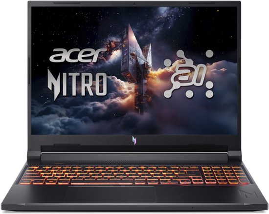 Acer Nitro V 16 AI ANV16-42-R62E - Gaming Laptop - 16 inch 180Hz - AMD Ryzen 7 260 - 16GB - 512GB SSD - RTX 5070 - Acer - Hoofdafbeelding
