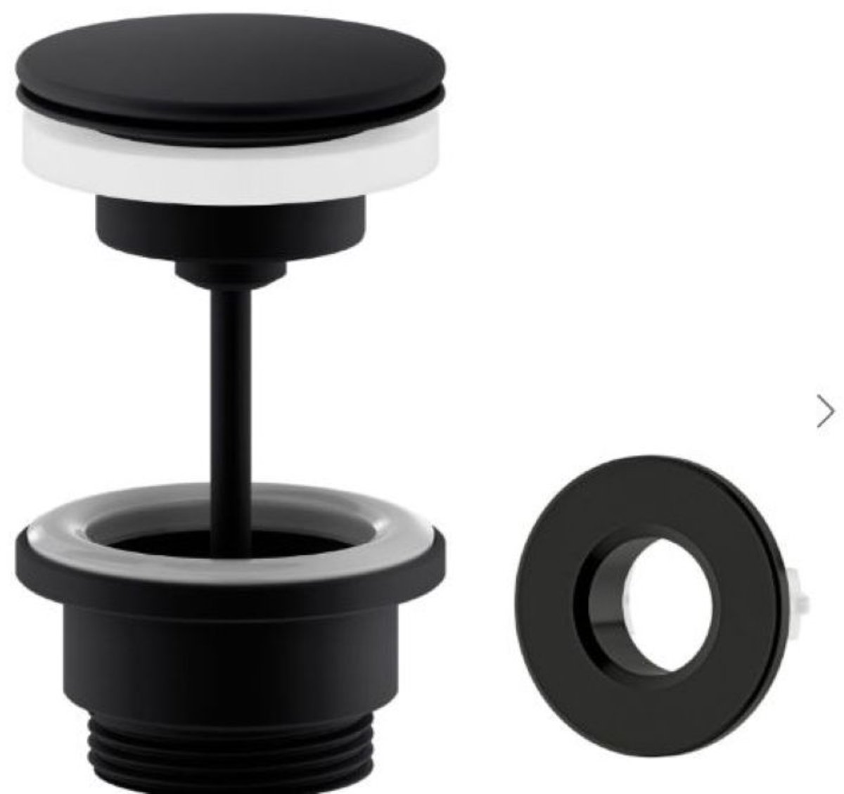 DAMIXA afvoerset diameter 63 mm 1 1/4" push-up matzwart