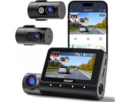 Avylet A8 - Dashcam Voor Auto - Drievoudige Lens - Ultra 5K & Full HD - 2025 model - Voor en Achter Camera - WiFi & GPS - 3 inch met App - Loop Opname - G Sensor - Parkeerbewaking - Infrared Night Vision - Voice Control