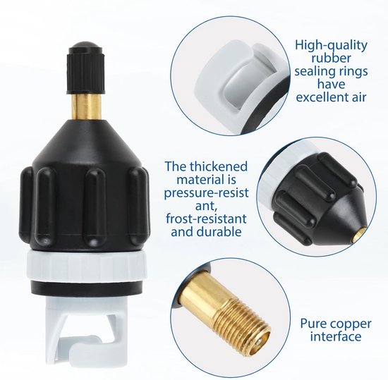2x Ventieladapter Set voor SUP, Opblaasboot en Kajak - Universele Hoge Druk Adapter voor Pomp en Compressor van Merkloos — afbeelding 4