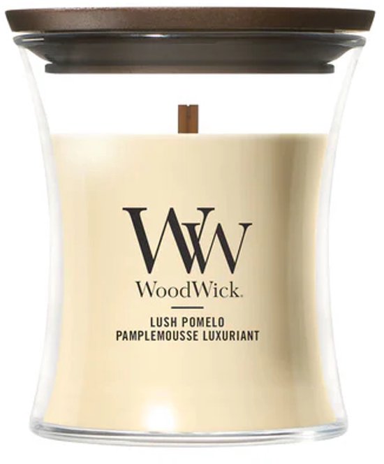 WoodWick Hourglass - Lush Pomelo - Mini Geurkaars - Tot 30 branduren