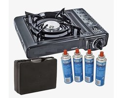 Borvat® Draagbare Gasfornuis - camping kookstel - outdoor - 4 gasflessen