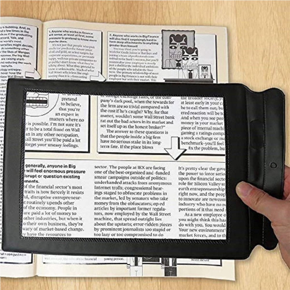 Groot A4-formaat vergrootglas - 3x vergroting voor het lezen van boeken