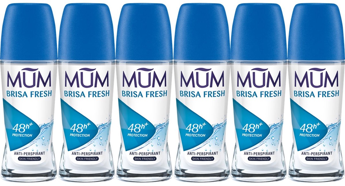 Mum | 6 x deoroller Brisa Fresh | 0% alcohol | vegan, anti perspirant | 6 x 50 ml