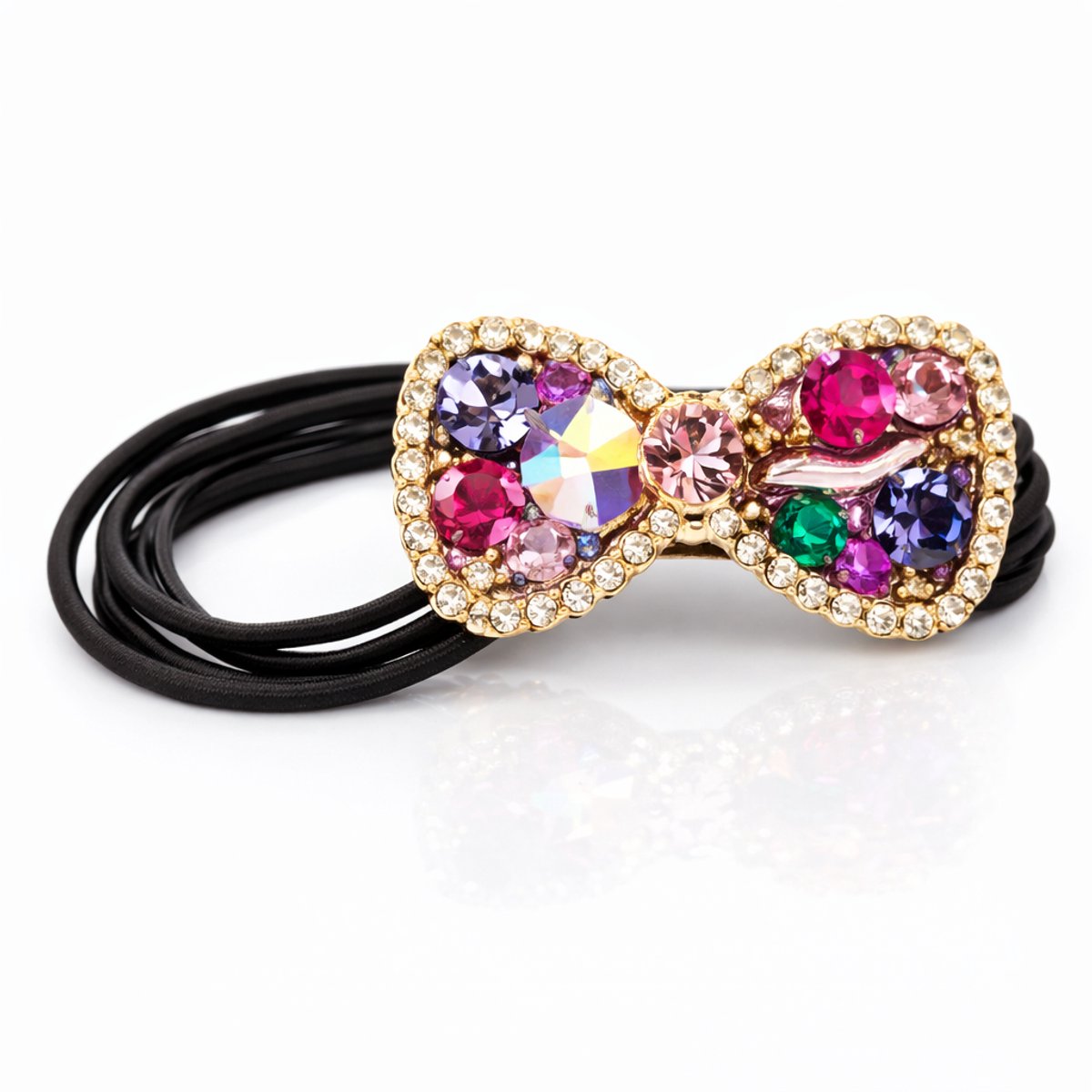 Haarelastiekjes - Haarklem - Haarspeld - Haar accessoires - Haar elastiek - Haarclip - Haarklemmen - Dames - Meisjes - Multi kleur - Strass - 3 cm - Luxe - Cadeau Tip