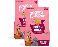 Edgard Cooper 2x Puppy Graanvrij Hondenvoer (Eend & Kip 7kg), Natuurlijke Hondenbrokken voor Puppy's, Glutenvrij, Hypoallergeen, met Vers Vlees & Aminozuren
