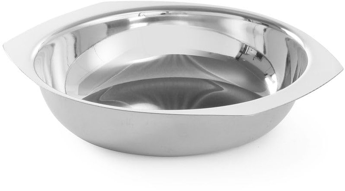 Ronde Rvs Groenteschaal 16 cm met Handvatten - Vaatwasserbestendig