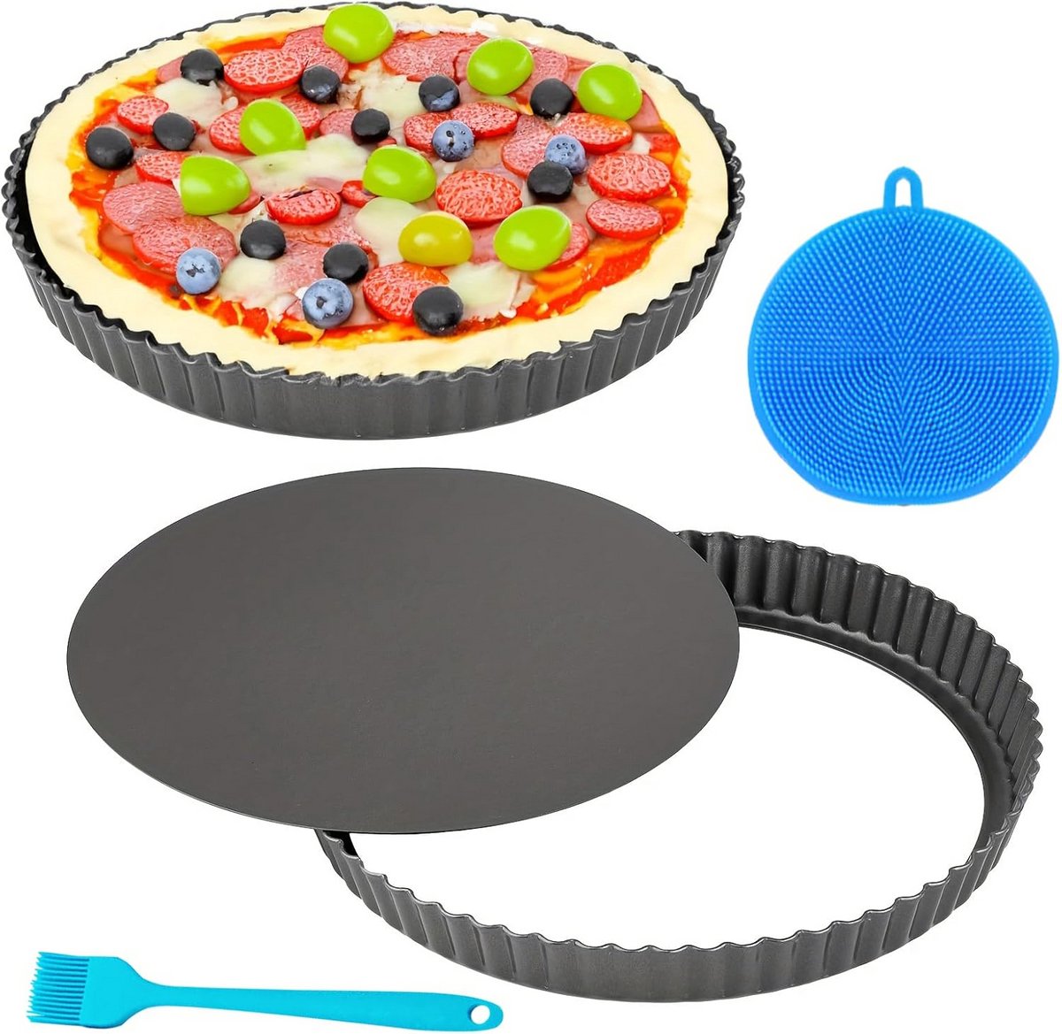 Ronde Taartvorm met Losse Bodem - Non-Stick Bakvorm voor Quiche en Taart - 24 cm