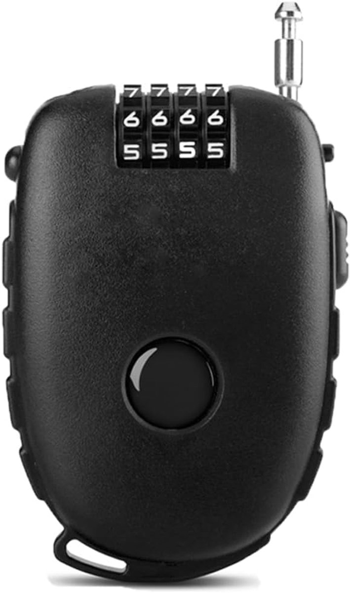 Draaibaar Kabelslot met 4-cijferige Code voor Scooter, Ski, Helm en Bagage
