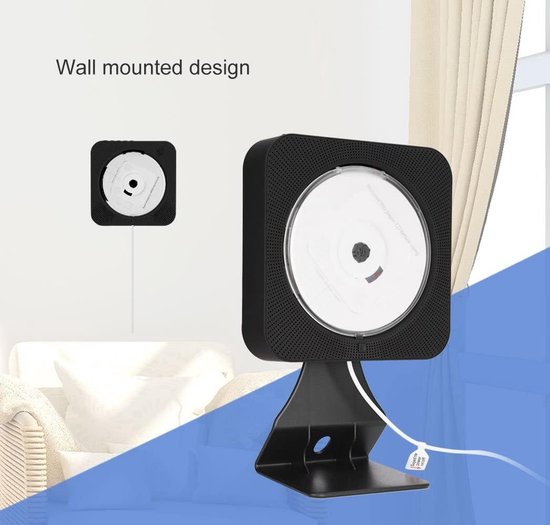 Draagbare Bluetooth CD/DVD Speler met Ingebouwde Hi-Fi Speaker en Afstandsbediening - Ophangbaar — afbeelding 2