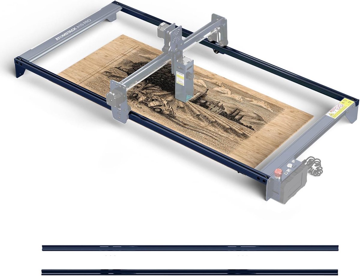 ATOMSTACK Engraving Range Extension Shaft Kit - Graveerbereik Verlengingsset - voor ATOMSTACK A10 Pro Lasergraveermachine - Snel en eenvoudig graveerformaat uitbreiden tot 850x410 mm - Accessoires voor Lasergraveerder