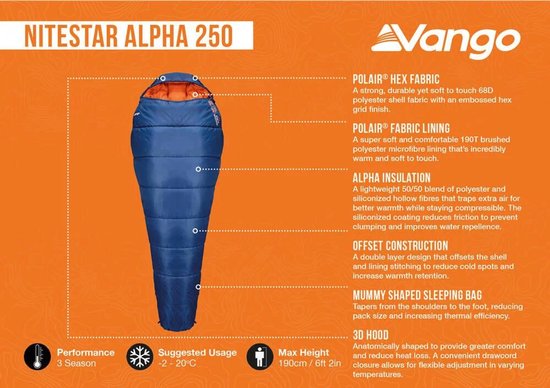 Vango Nitestar Slaapzak Alpha 250 Neptune — afbeelding 2
