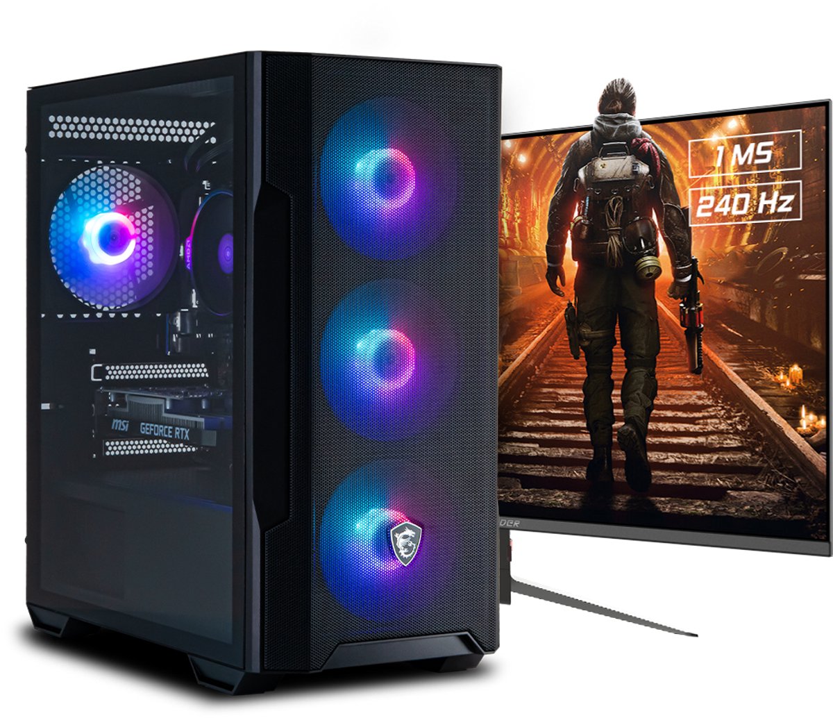 RTX 3050 AMD Game PC Bundel met 25 240Hz gaming monitor - CPS Nederland - €909,00