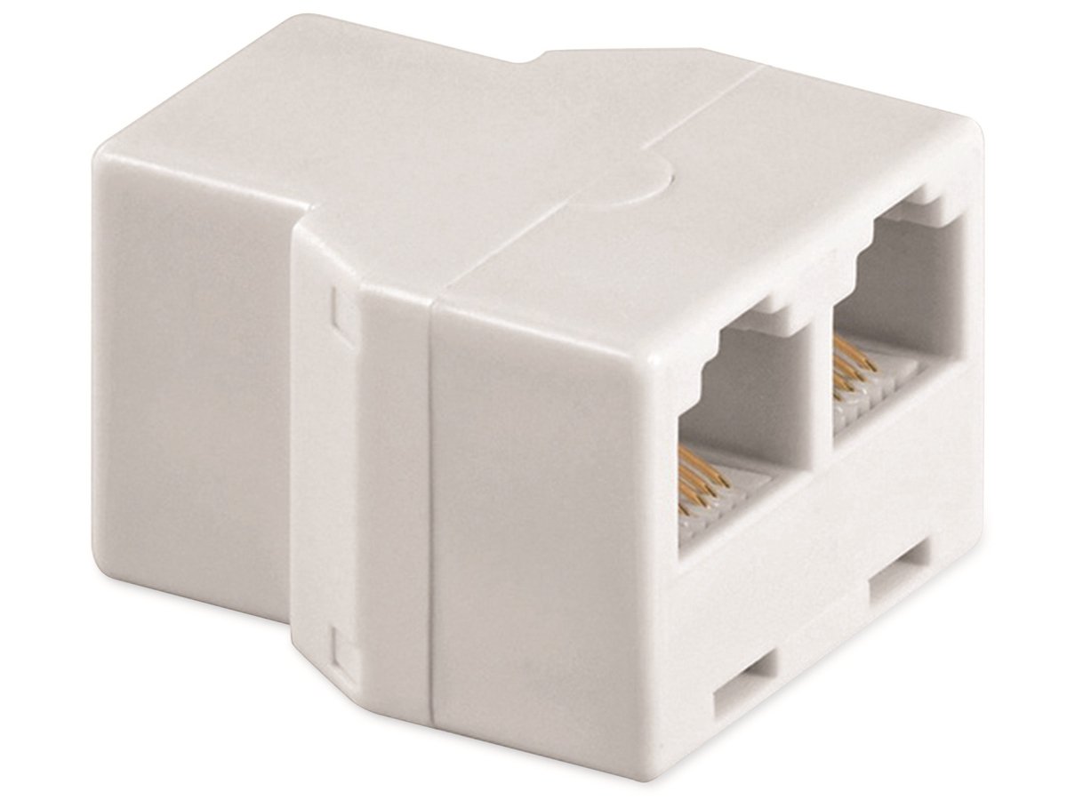 RJ12 (v) - 2x RJ12 (v) telefoon splitter / wit