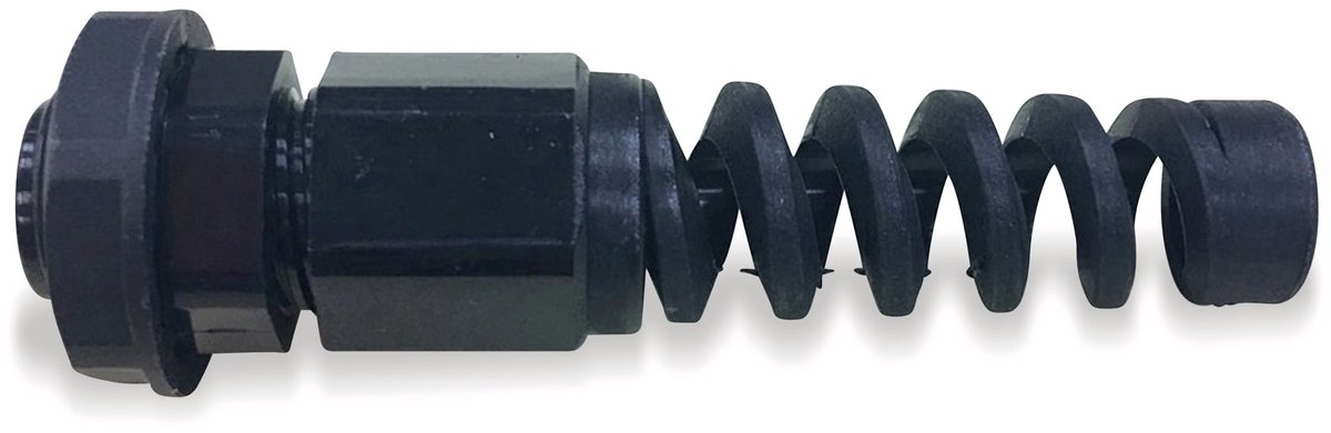 KSS kabelwartel, PG-7, zwart, met knikbescherming, 3 tot 6,5