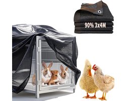 UV-beschermende afdekhoes 3x4m voor buitenhokken - Schaduwdoek voor konijn, kip, cavia en klein dier