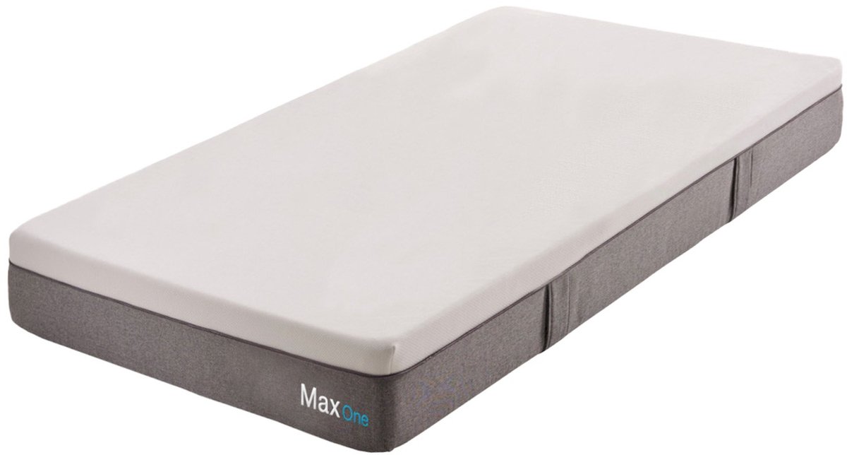 Moonia Max One - Traagschuim matras 90x190 cm - 20 cm dik - 5 zones - Afneembare hoes Wit