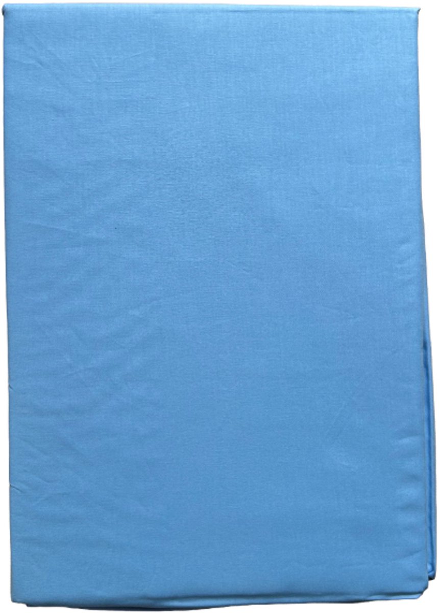 Percale Katoenen Hoeslaken - 180x200 cm - Litsjumeaux - Hoekhoogte 28 cm - Blauw - Fris & Ademend - Restant Actie!