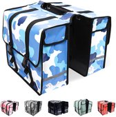 Ekostar® Fietstas Dubbel 46L - Waterdicht materiaal - Camouflage Blauw