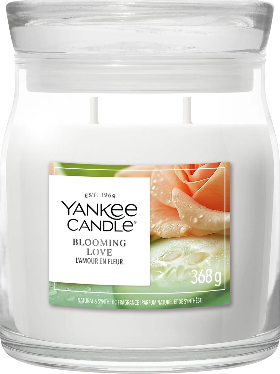 Yankee Candle Blooming Love Medium Jar - tot 50 branduren Wit