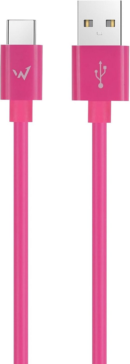 USB-A naar USB-C Kabel 2 Meter - Snel Opladen en Synchroniseren - Roze