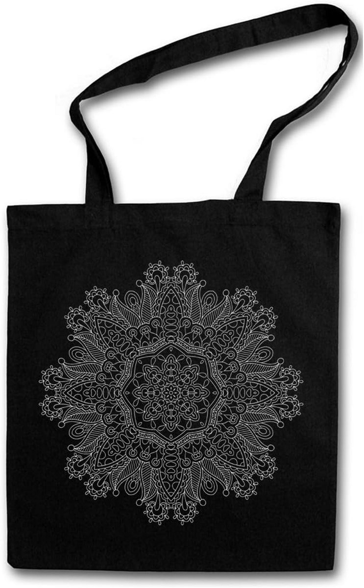 Mandala Bloemen Boodschappentas met Schouderriem