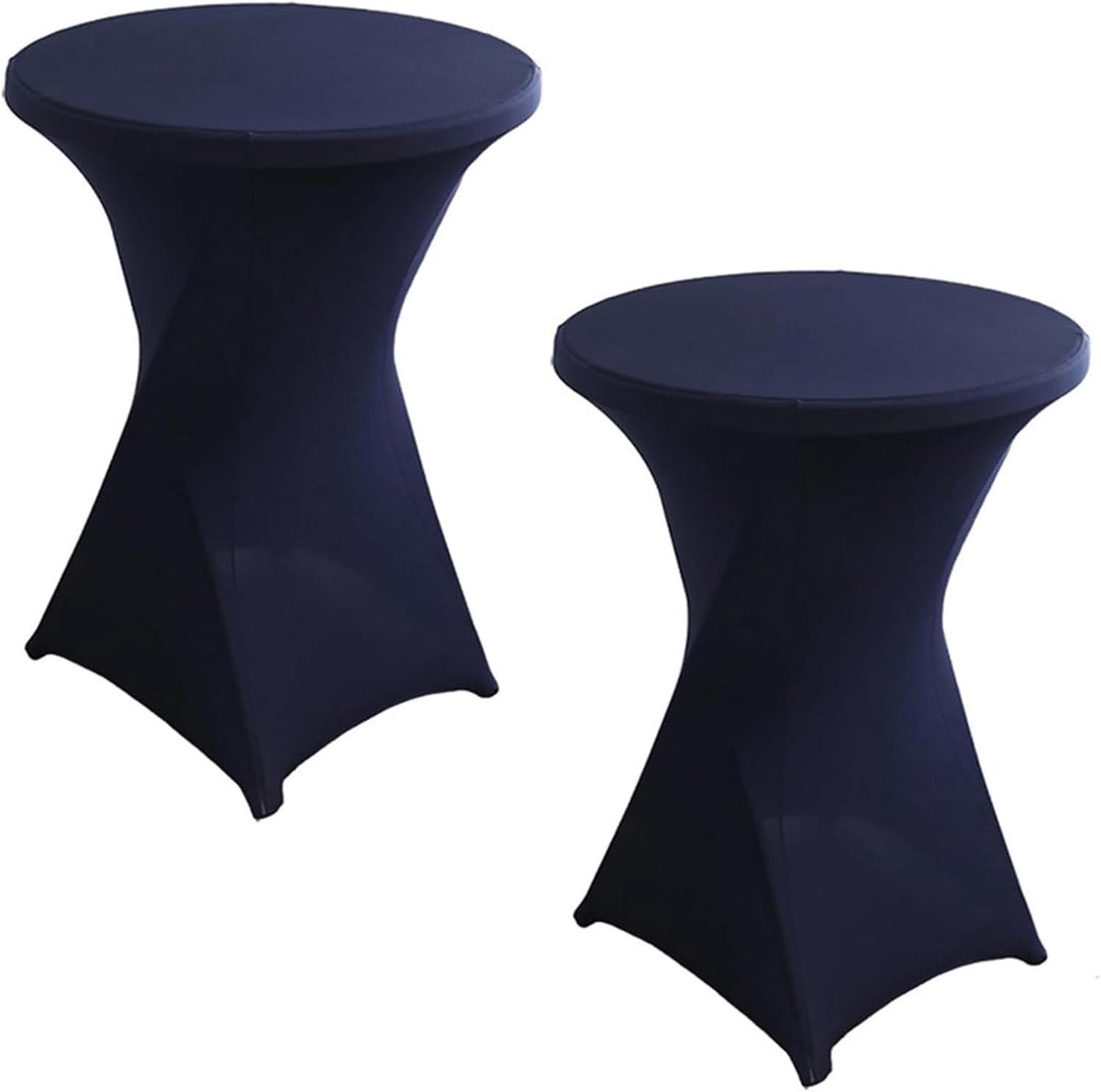 Set van 2 Ronde Cocktailtafelhoezen - Elastisch Spandex Tafelkleed voor statafel 60cm - Geschikt voor Feest, Evenementen en Cocktailbar