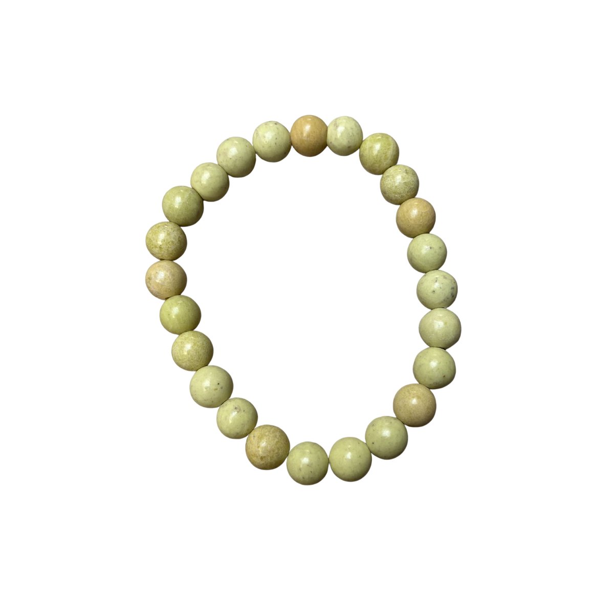 Phoenix Jade Armband 8 mm – Edelsteen Kralenarmband – Elastisch – Groen-Geel