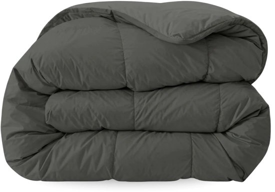 Zelesta Comfort Uni Dekbed zonder overtrek - Wasbaar Hoesloos dekbed - Met vaste overtrek - 2 in 1 - Antraciet - 140x200cm